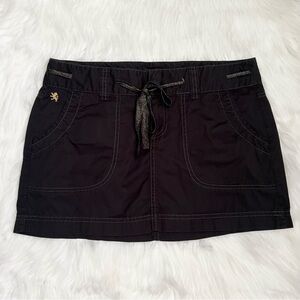 Express Y2K Black Mini Skirt with Sparkly Drawstring Belt
